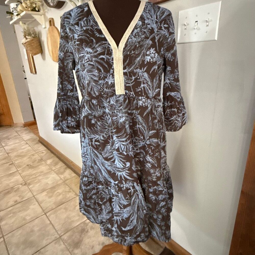 SAIPH womens Santorini knee length dress size medium made in Italy tiered bell s